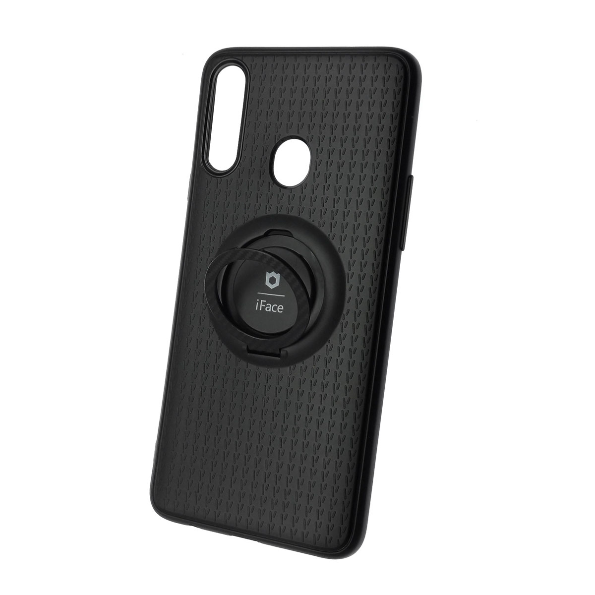 Чехол накладка iFace для SAMSUNG Galaxy A20s (SM-A207), силикон, кольцо держатель, цвет черный