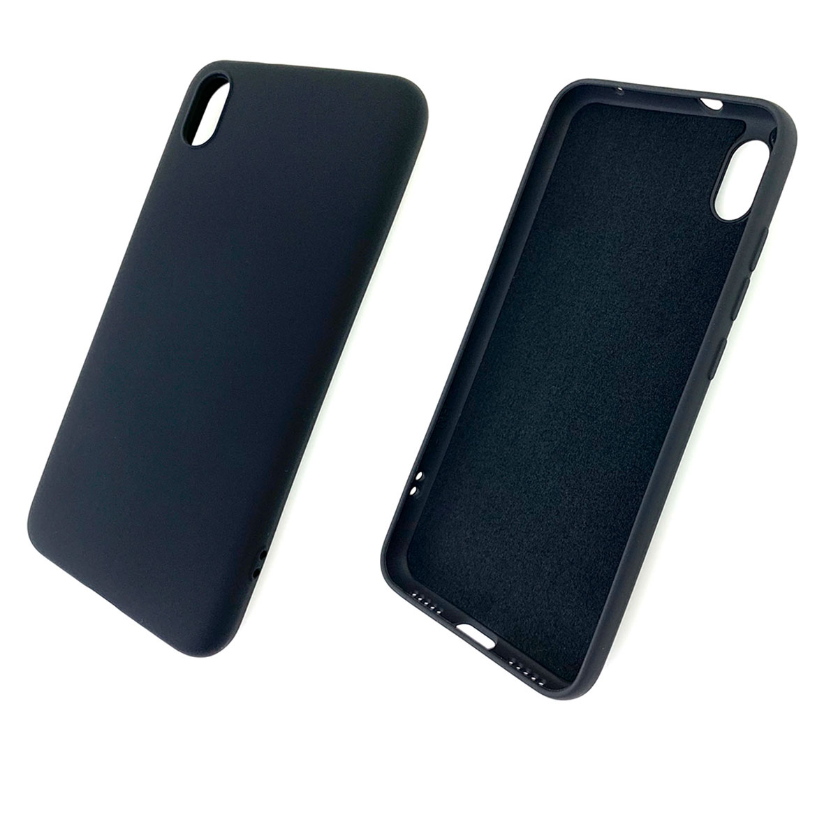 Чехол накладка для XIAOMI Redmi 7A, силикон, бархат, цвет черный.