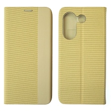 Чехол книжка MESH для TECNO Camon 20 4G, TECNO Camon 20 Pro 4G, текстиль, силикон, бархат, визитница, цвет золотистый Чехол книжка MESH для TECNO Camon 20 4G, TECNO Camon 20 Pro 4G, текстиль, силикон, бархат, визитница, цвет золотистый
