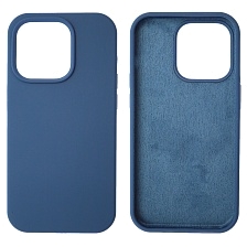 Чехол накладка Silicon Case для APPLE iPhone 14 Pro (6.1"), силикон, бархат, цвет сапфировый