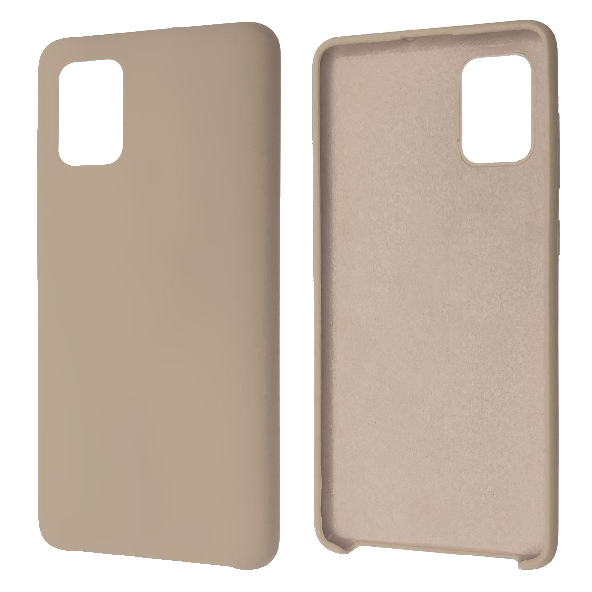 Чехол накладка Silicon Cover для SAMSUNG Galaxy A71 (SM-A715), силикон, бархат, цвет розовый песок Чехол накладка Silicon Cover для SAMSUNG Galaxy A71 (SM-A715), силикон, бархат, цвет розовый песок