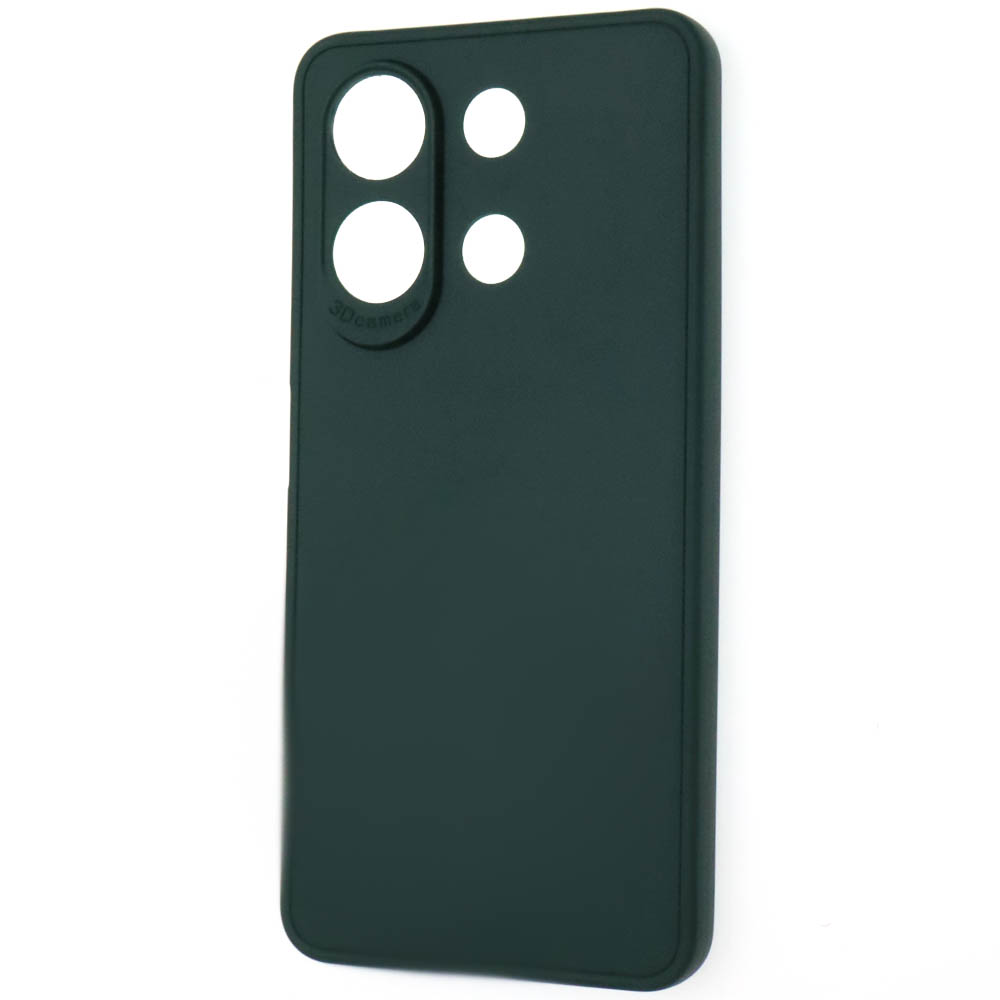 Чехол накладка для XIAOMI Redmi Note 13, защита камеры, силикон, цвет темно зеленый