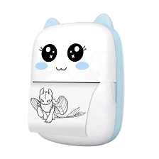 Беспроводной портативный мини принтер X5, цвет бело голубой