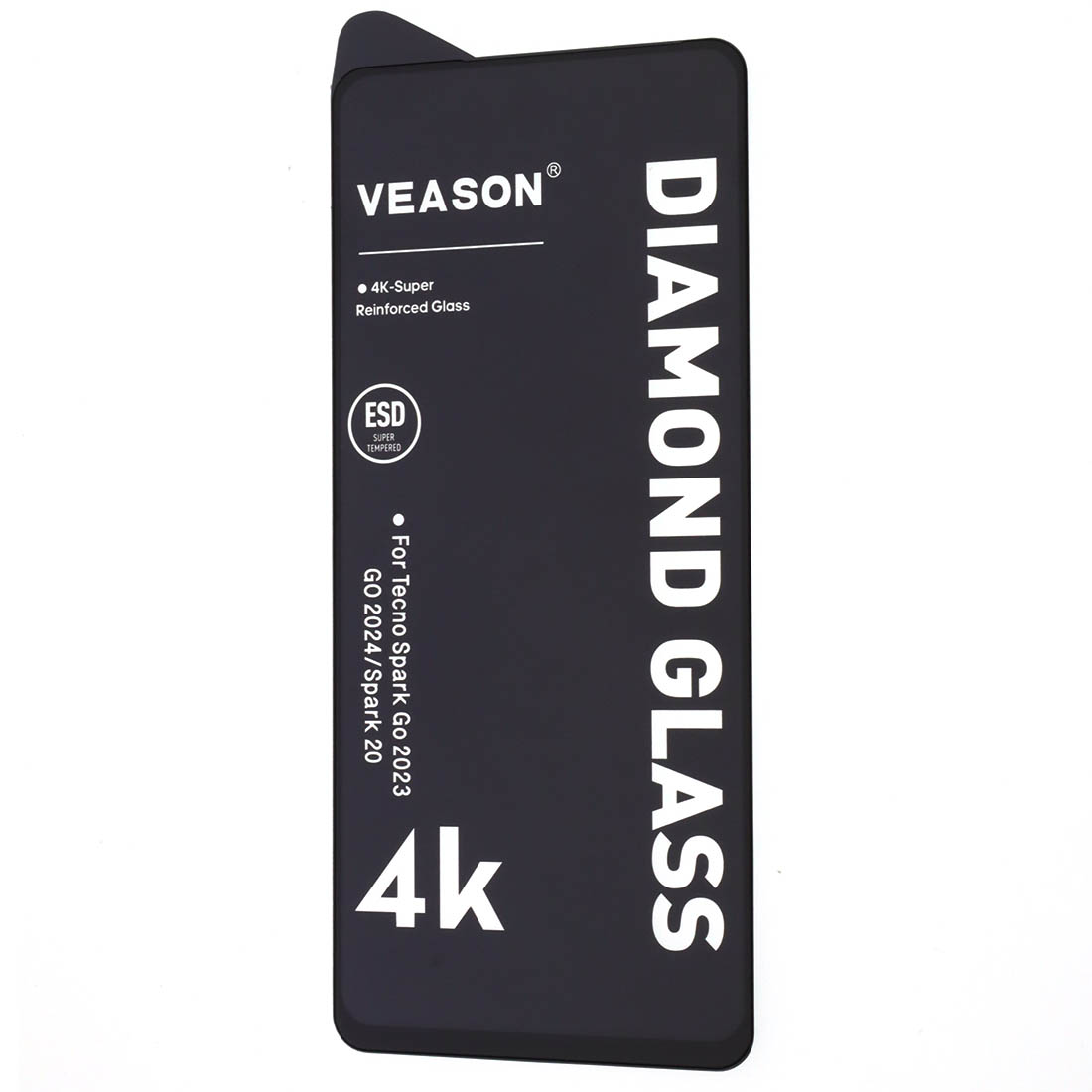 Защитное стекло VEASON DIAMOND GLASS для TECNO Spark 20, Spark 20C, Spark 20P, Spark GO 2024, Spark GO 2023, INFINIX Hot 40i, Smart 8 Plus, цвет окантовки черный