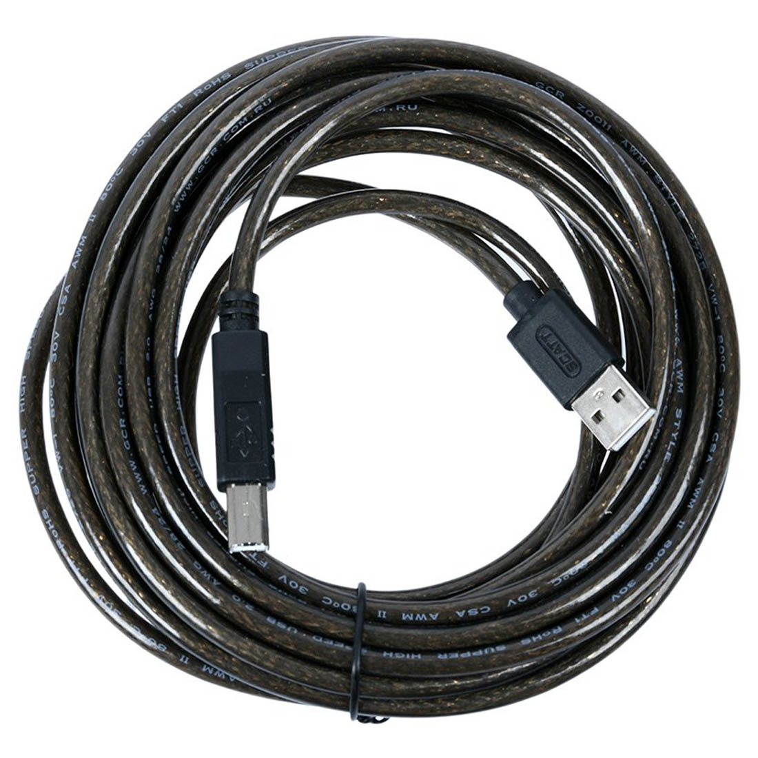 Кабель GCR Am-Bm (AM/BM) для принтера, сканера, USB 2.0, длина 5 метров, цвет черный