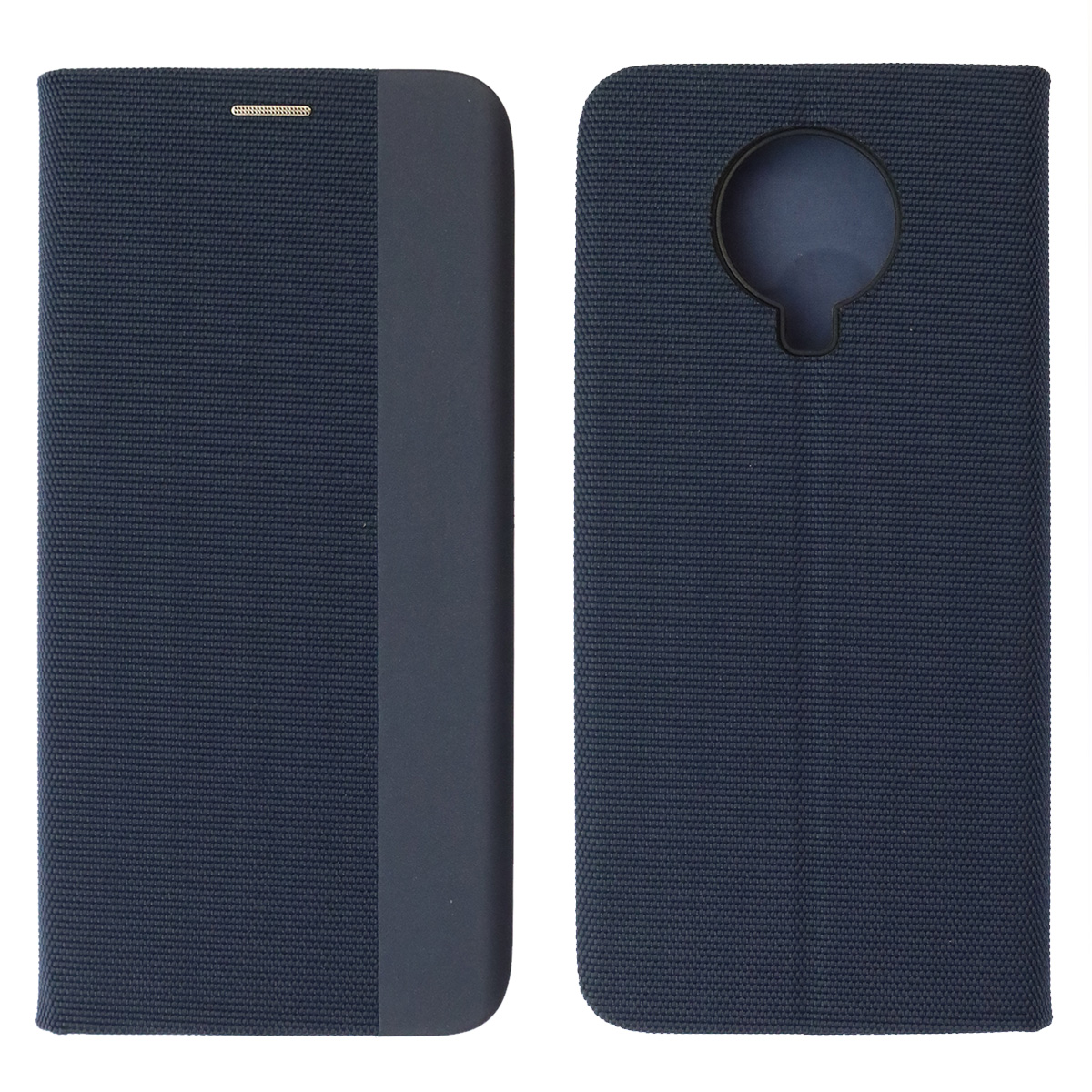 Чехол книжка MESH для NOKIA G20, текстиль, силикон, бархат, визитница, цвет темно синий
