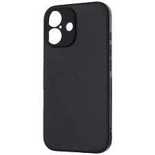 Чехол накладка для APPLE iPhone 16, защита камеры, силикон, карбон, цвет черный Чехол накладка для APPLE iPhone 16, защита камеры, силикон, карбон, цвет черный
