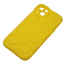 Чехол накладка для APPLE iPhone 13 (6.1"), силикон, 3D ромб, цвет желтый Чехол накладка для APPLE iPhone 13 (6.1"), силикон, 3D ромб, цвет желтый