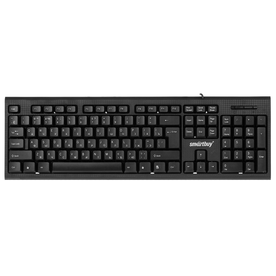 Клавиатура проводная SMARTBUY ONE 115 (SBK-115-K), интерфейс подключения USB, длина кабеля 1.35 метра, цвет черный