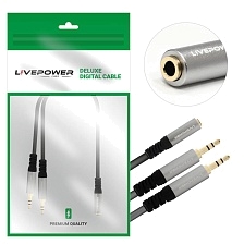 Кабель переходник аудио Live Power H233 Jack 3.5 (F) - 2 Jack 3.5 (M), длина 30 см, цвет черный Кабель переходник аудио Live Power H233 Jack 3.5 (F) - 2 Jack 3.5 (M), длина 30 см, цвет черный