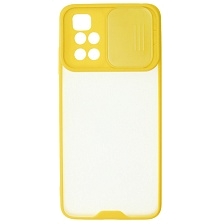 Чехол накладка LIFE TIME для XIAOMI Redmi 10 (2021), Redmi 10 (2022), силикон, пластик, матовый, со шторкой для защиты задней камеры, цвет окантовки желтый