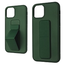 Чехол накладка STAND для APPLE iPhone 11 Pro, подставка, магнит, экокожа, цвет темно зеленый Чехол накладка STAND для APPLE iPhone 11 Pro, подставка, магнит, экокожа, цвет темно зеленый