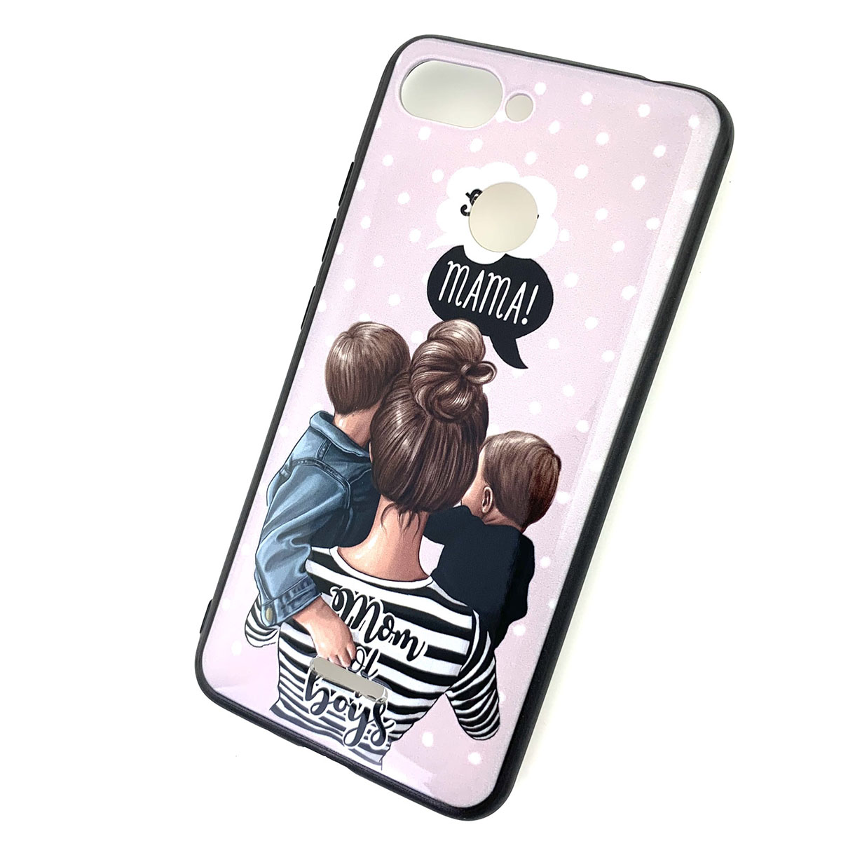 Чехол накладка для XIAOMI Redmi 6, силикон, рисунок super MAMA Mom of boys.