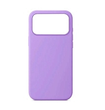 Чехол накладка Silicone Case для Apple iPhone 17 Pro Max, L-ogo, бархатная подложка, цвет лиловый