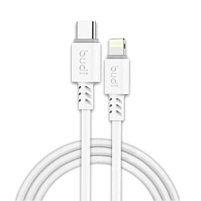 Кабель BUDI DC011TL10W Type-C на Lightning 8-pin, 1 метр, 3A, цвет белый