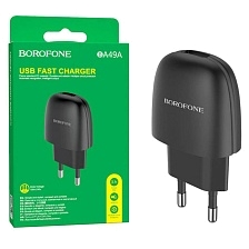 СЗУ (Сетевое зарядное устройство) BOROFONE BA49A, 2.1A, 1 USB, цвет черный СЗУ (Сетевое зарядное устройство) BOROFONE BA49A, 2.1A, 1 USB, цвет черный