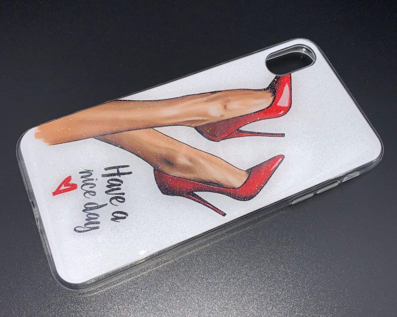 Чехол накладка для APPLE iPhone XS MAX, силикон, рисунок HAVE A NICE DAY.