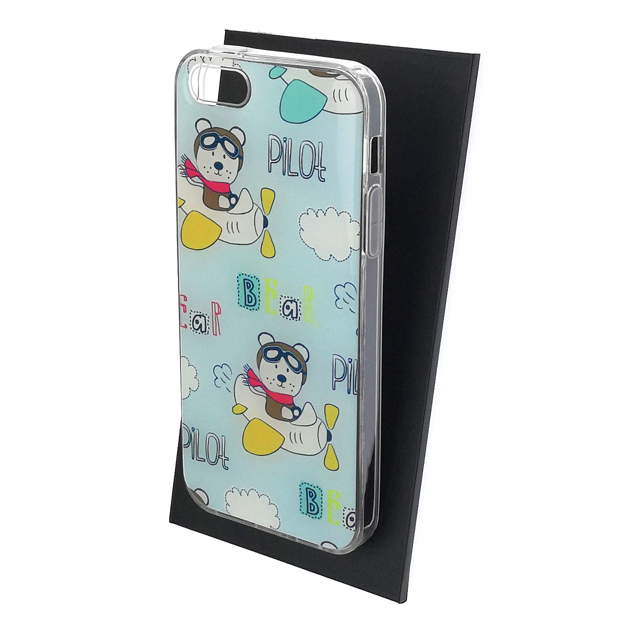 Чехол накладка для APPLE iPhone 5, iPhone 5G, iPhone 5S, iPhone SE, силикон, глянцевый, рисунок Bear pilot Чехол накладка для APPLE iPhone 5, iPhone 5G, iPhone 5S, iPhone SE, силикон, глянцевый, рисунок Bear pilot