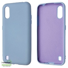 Чехол накладка Silicon Cover для SAMSUNG Galaxy M01 (SM-M015), силикон, бархат, цвет светло фиолетовый Чехол накладка Silicon Cover для SAMSUNG Galaxy M01 (SM-M015), силикон, бархат, цвет светло фиолетовый