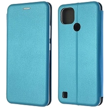 Чехол книжка STYLISH для Realme C21, экокожа, визитница, цвет голубой Чехол книжка STYLISH для Realme C21, экокожа, визитница, цвет голубой