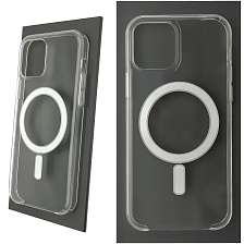Чехол накладка Clear Case с поддержкой Magsafe для APPLE iPhone 12 (6.1"), iPhone 12 Pro (6.1"), силикон, цвет прозрачный Чехол накладка Clear Case с поддержкой Magsafe для APPLE iPhone 12 (6.1"), iPhone 12 Pro (6.1"), силикон, цвет прозрачный