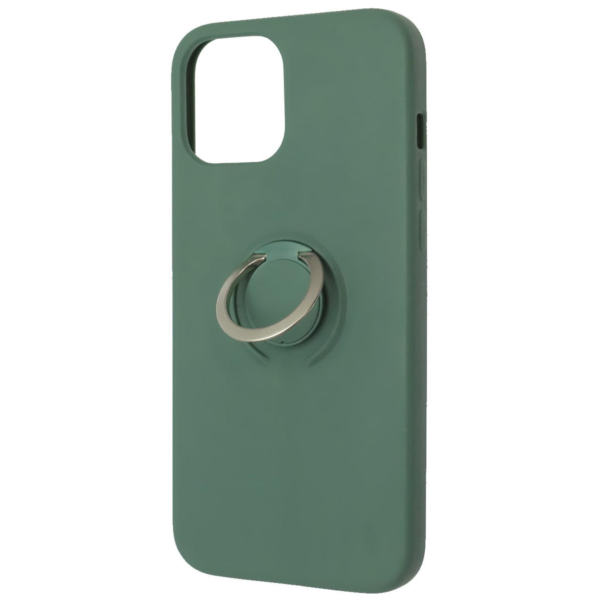 Чехол накладка RING для APPLE iPhone 12 Pro Max, силикон, кольцо держатель, цвет хвойный Чехол накладка RING для APPLE iPhone 12 Pro Max, силикон, кольцо держатель, цвет хвойный