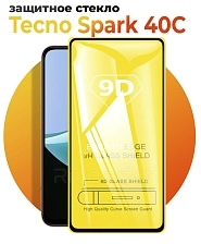 Защитное стекло 9D для TECNO Spark 40C, Spark GO 2, цвет окантовки черный