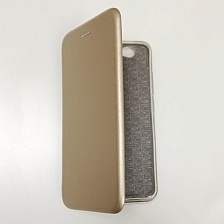 Чехол книжка для HUAWEI Nova, экокожа, визитница, цвет золотистый.