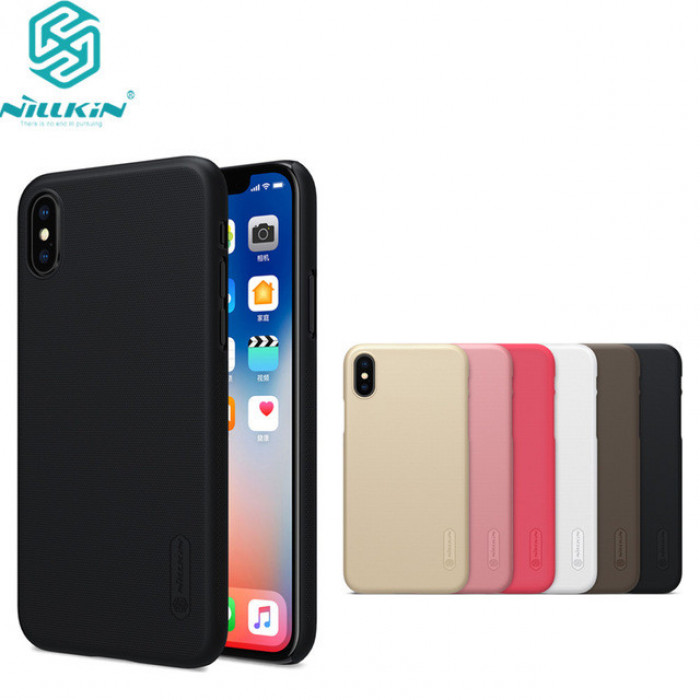 Чехол накладка Nillkin для APPLE iPhone X, пластик, цвет черный.