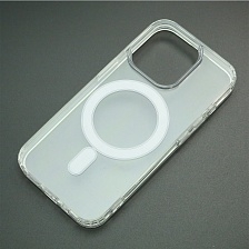Чехол накладка Clear Case для APPLE iPhone 15 Pro MAX, с поддержкой MagSafe, силикон, цвет прозрачный