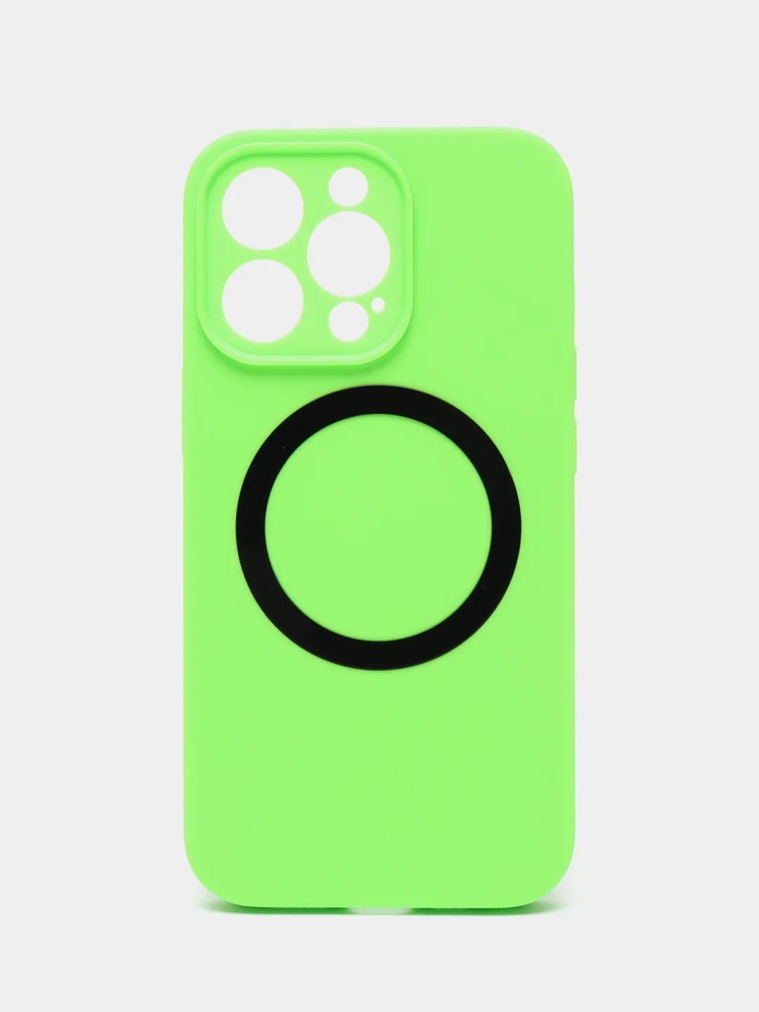 Чехол накладка Silicone Case для APPLE iPhone 13 Pro Max, с поддержкой MagSafe, защита камеры, силикон, бархат, цвет салатовый