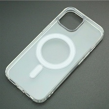 Чехол накладка Clear Case для APPLE iPhone 15, с поддержкой MagSafe, силикон, цвет прозрачный