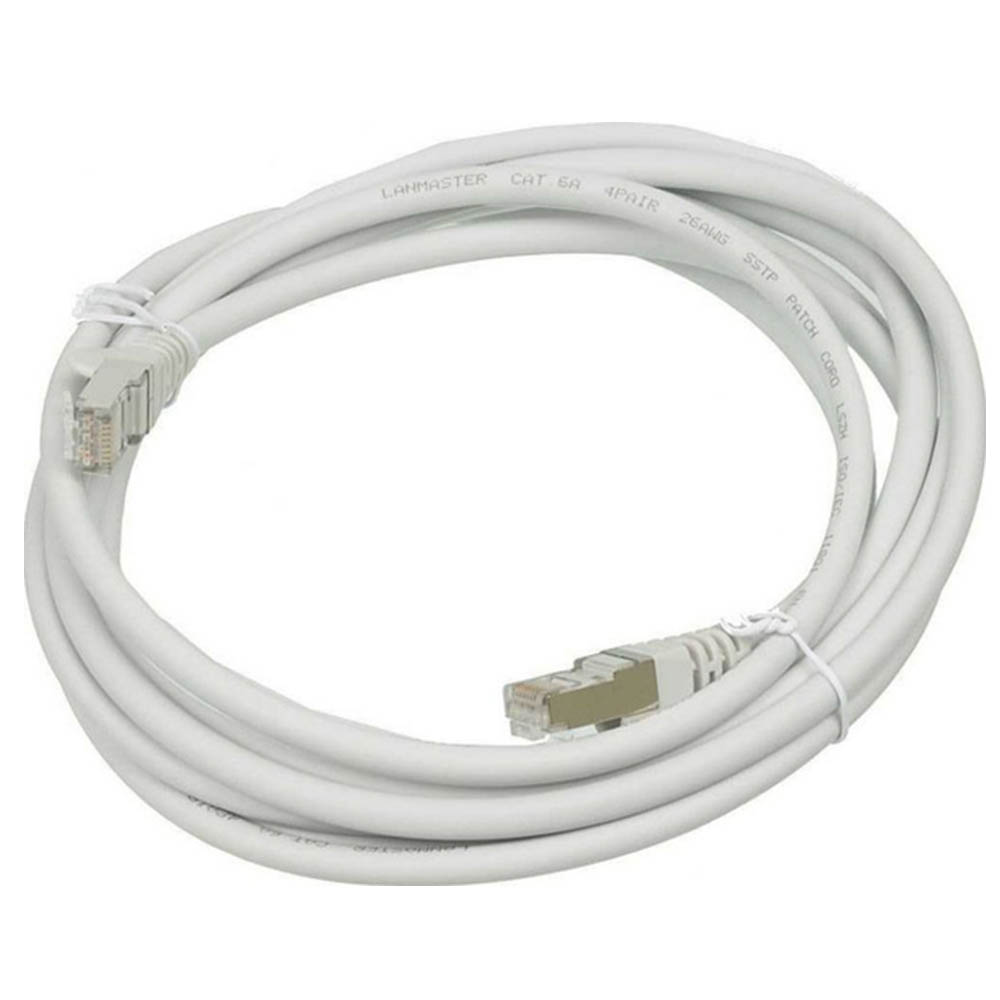 Патч-корд UTP 5e кат., сетевой кабель для интернета, длина 3 метра (PATCH-CORD RJ-45 3 M), цвет белый