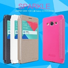 Чехол-книжка в бок для SAMSUNG Galaxy J3 Pro - 4G LTE ( SM-J3110 ) белая NILLKIN SPARKLE.