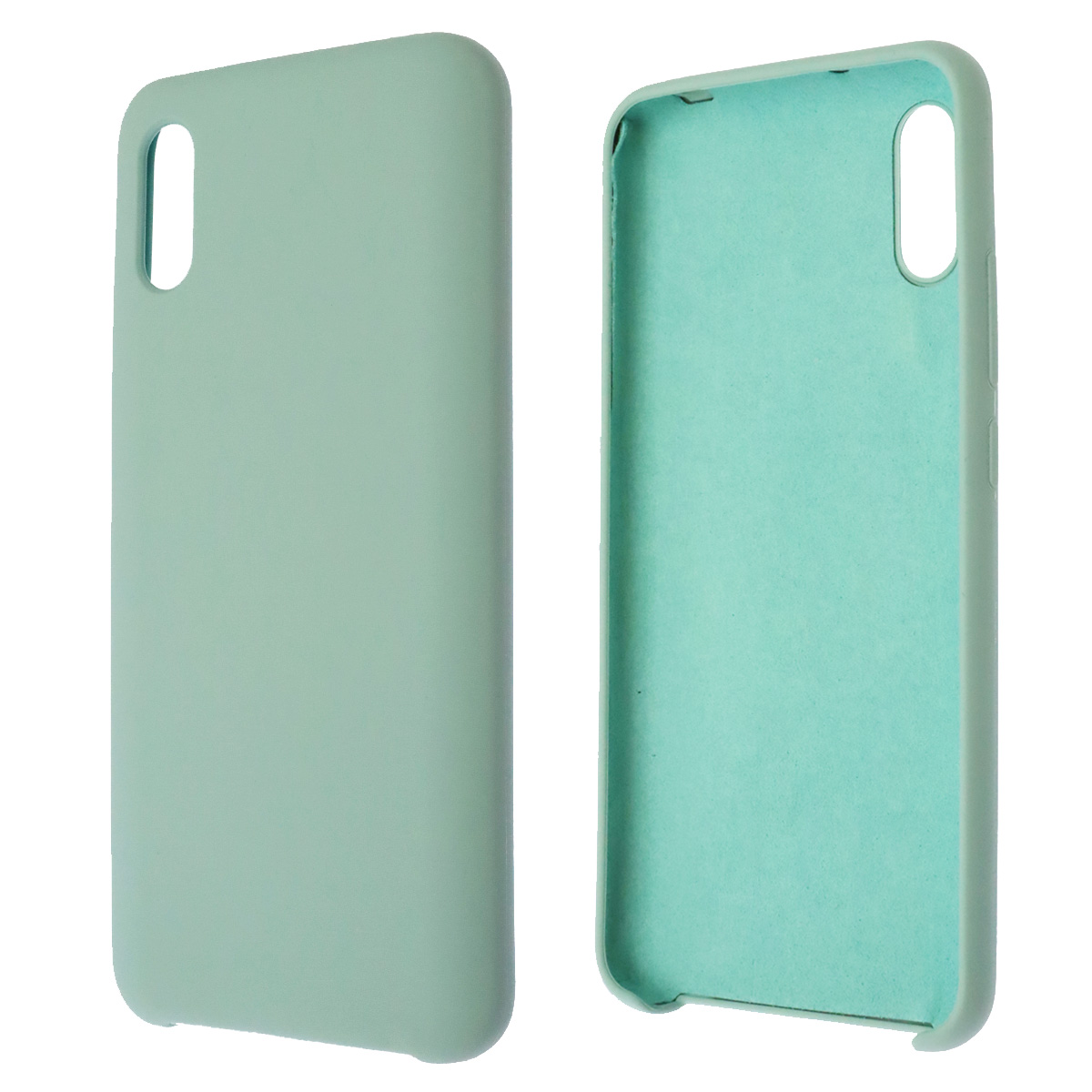 Чехол накладка Silicon Cover для XIAOMI Redmi 9A, силикон, бархат, цвет светло бирюзовый Чехол накладка Silicon Cover для XIAOMI Redmi 9A, силикон, бархат, цвет светло бирюзовый