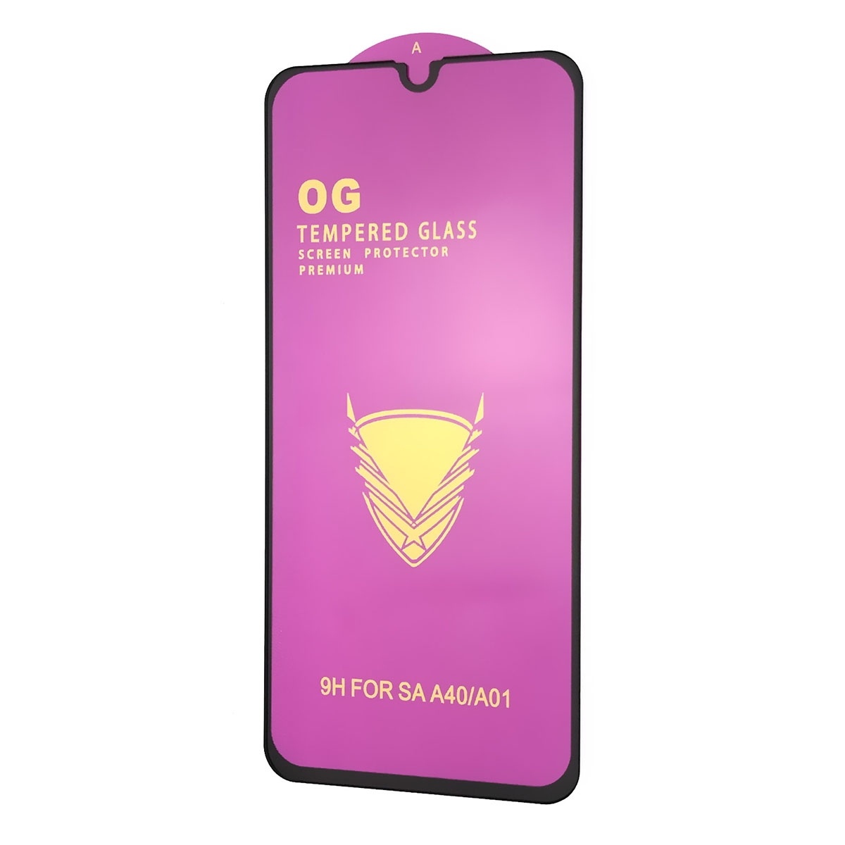 Защитное стекло 9H OG для SAMSUNG Galaxy A01 (SM-A015), A40 (SM-A405), цвет окантовки черный.