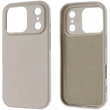 Чехол накладка Silicone Case для APPLE iPhone 17 Pro, силикон, бархат, цвет светло серый