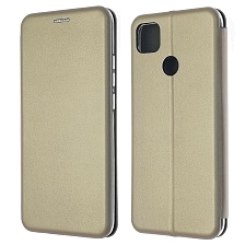 Чехол книжка STYLISH для XIAOMI Redmi 9C, Redmi 10A, экокожа, визитница, цвет золотистый Чехол книжка STYLISH для XIAOMI Redmi 9C, Redmi 10A, экокожа, визитница, цвет золотистый