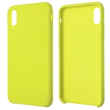 Чехол накладка Silicon Case для APPLE iPhone XS MAX, силикон, бархат, цвет лимонный Чехол накладка Silicon Case для APPLE iPhone XS MAX, силикон, бархат, цвет лимонный