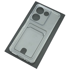 Чехол накладка CARD CASE для TECNO Camon 20 4G, Camon 20 Pro 4G, силикон, отдел для карт, цвет прозрачный Чехол накладка CARD CASE для TECNO Camon 20 4G, Camon 20 Pro 4G, силикон, отдел для карт, цвет прозрачный