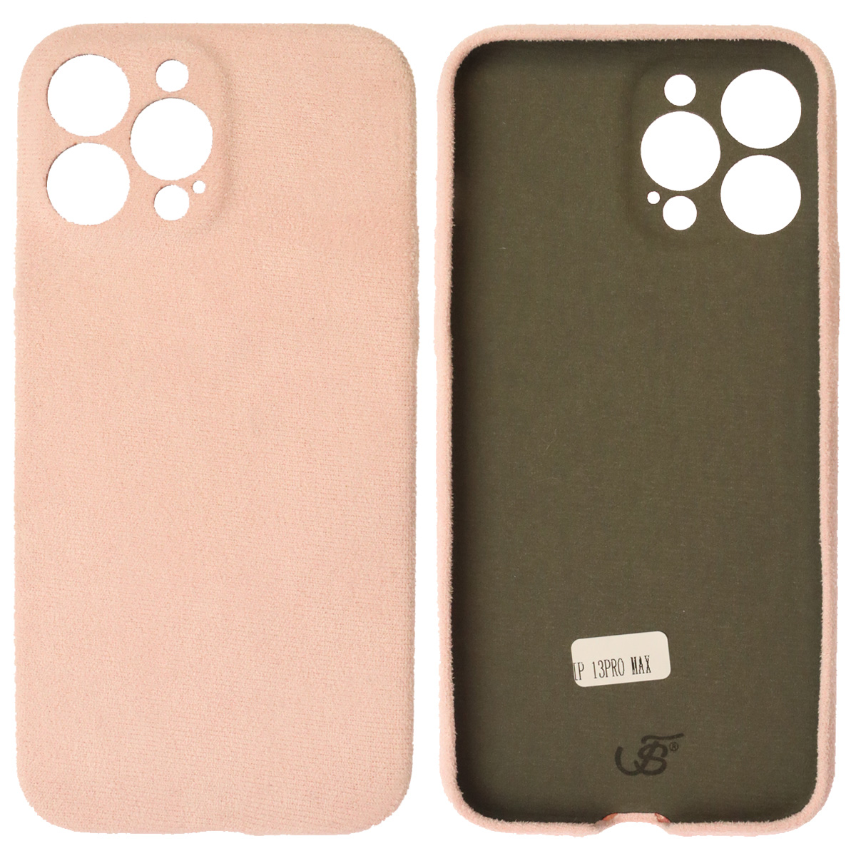 Чехол накладка для APPLE iPhone 13 Pro Max, защита камеры, силикон, имитация алькантара, цвет розовый Чехол накладка для APPLE iPhone 13 Pro Max, защита камеры, силикон, имитация алькантара, цвет розовый