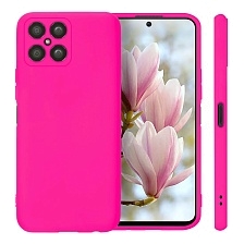 Чехол накладка для Honor X8, защита камеры, силикон, бархат, цвет фуксия