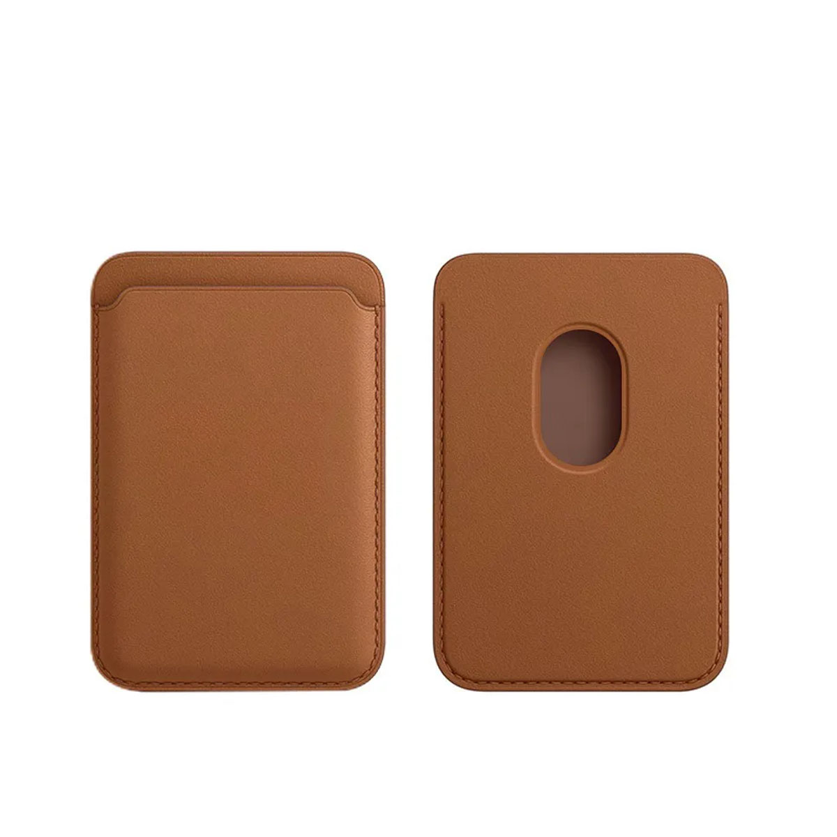Чехол картхолдер Leather Wallet MagSafe на смартфон APPLE для банковских карт, экокожа, цвет коричневый Чехол картхолдер Leather Wallet MagSafe на смартфон APPLE для банковских карт, экокожа, цвет коричневый