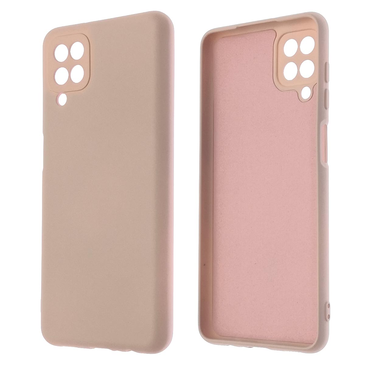 Чехол накладка NANO для SAMSUNG Galaxy A12 (SM-A125), M12 (SM-M127F), силикон, бархат, цвет розовый песок