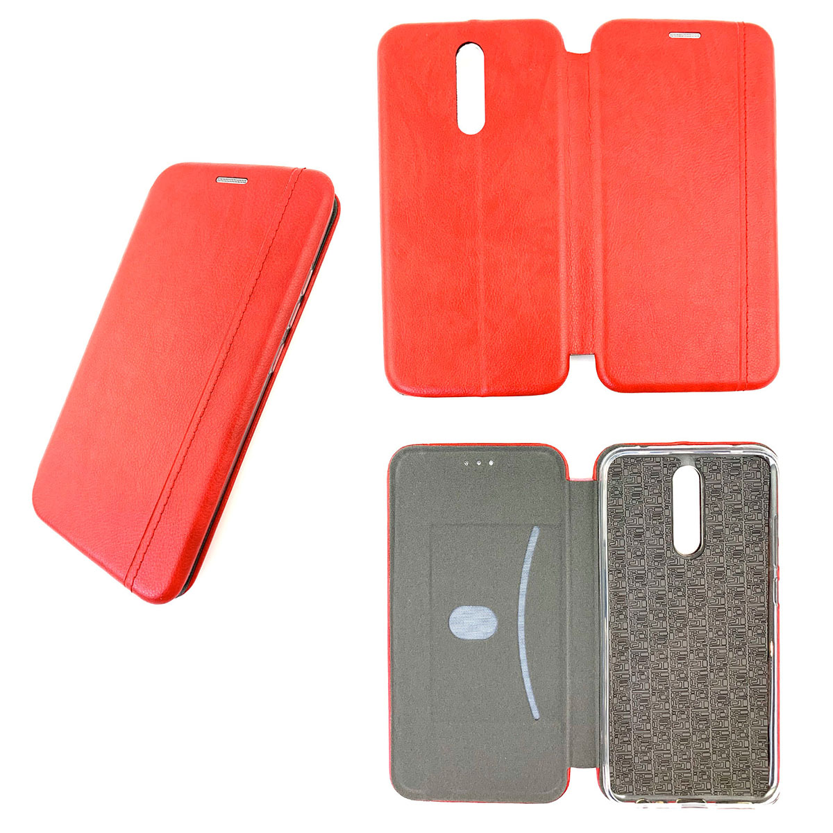 Чехол книжка VINTAGE LiNE для XIAOMI Redmi 8, экокожа, визитница, цвет красный.
