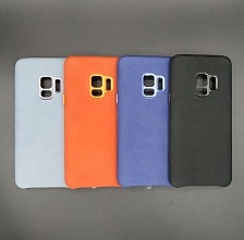 Чехол-накладка ALCANTARA для SAMSUNG S9 Plus цвет синий ASH.