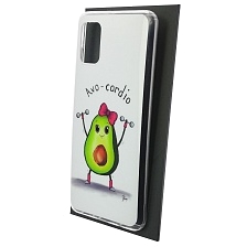 Чехол накладка Vinil для SAMSUNG Galaxy A31 (SM-A315), силикон, рисунок Avo cardio, цвет белый