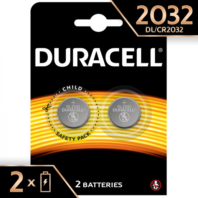 Батарейка DURACELL CR2032 BL2 Lithium 3V
