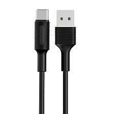 Кабель BOROFONE BX1 EzSync USB Type C, 3A, длина 1 метр, силиконовый, цвет черный Кабель BOROFONE BX1 EzSync USB Type C, 3A, длина 1 метр, силиконовый, цвет черный