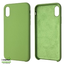 Чехол накладка Silicon Case для APPLE iPhone X, iPhone XS, силикон, бархат, цвет фисташковый Чехол накладка Silicon Case для APPLE iPhone X, iPhone XS, силикон, бархат, цвет фисташковый
